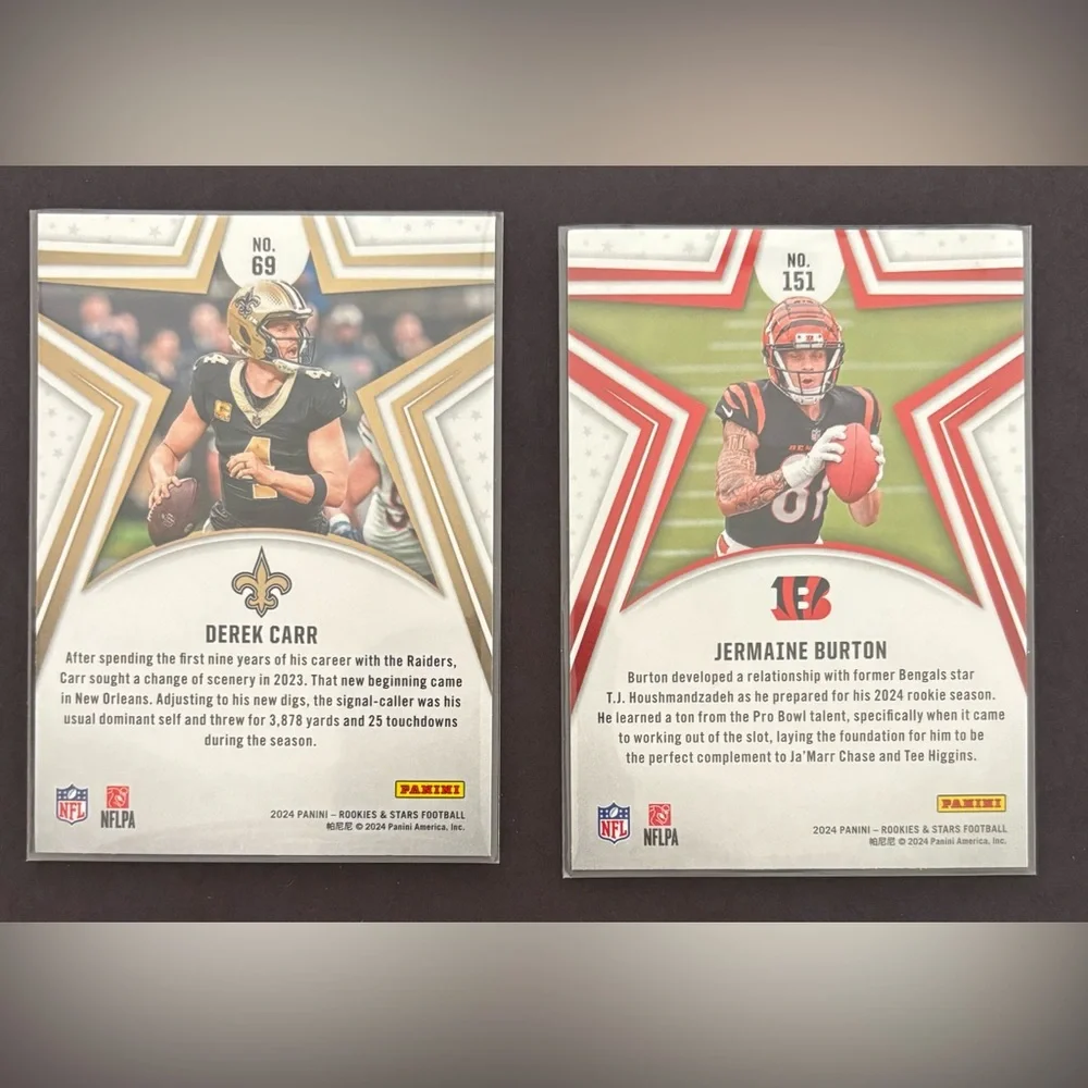 2024 Panini Rookie & Stars Football Card Lot – 8 Cards –‎ Mint